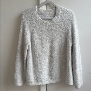Stars Above White Textured Knit Crew Neck Sweater